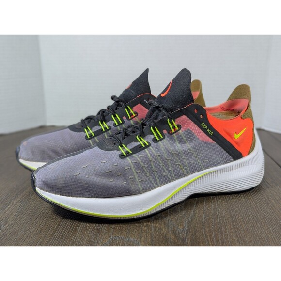 Nike EXP-X14 Running Shoes Sneakers Youth 7Y AJ1927 002 Gray Neon Lightweight - Picture 1 of 16
